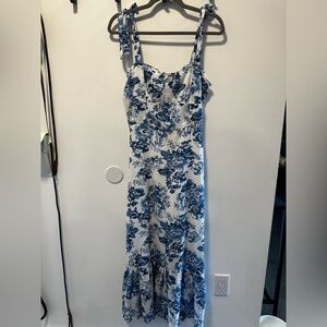 Floral Blue and White Women's Dress